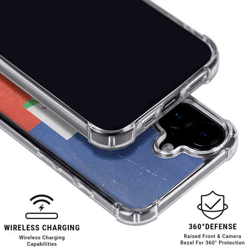 Haiti Flag Distressed iPhone 17 Clear Case